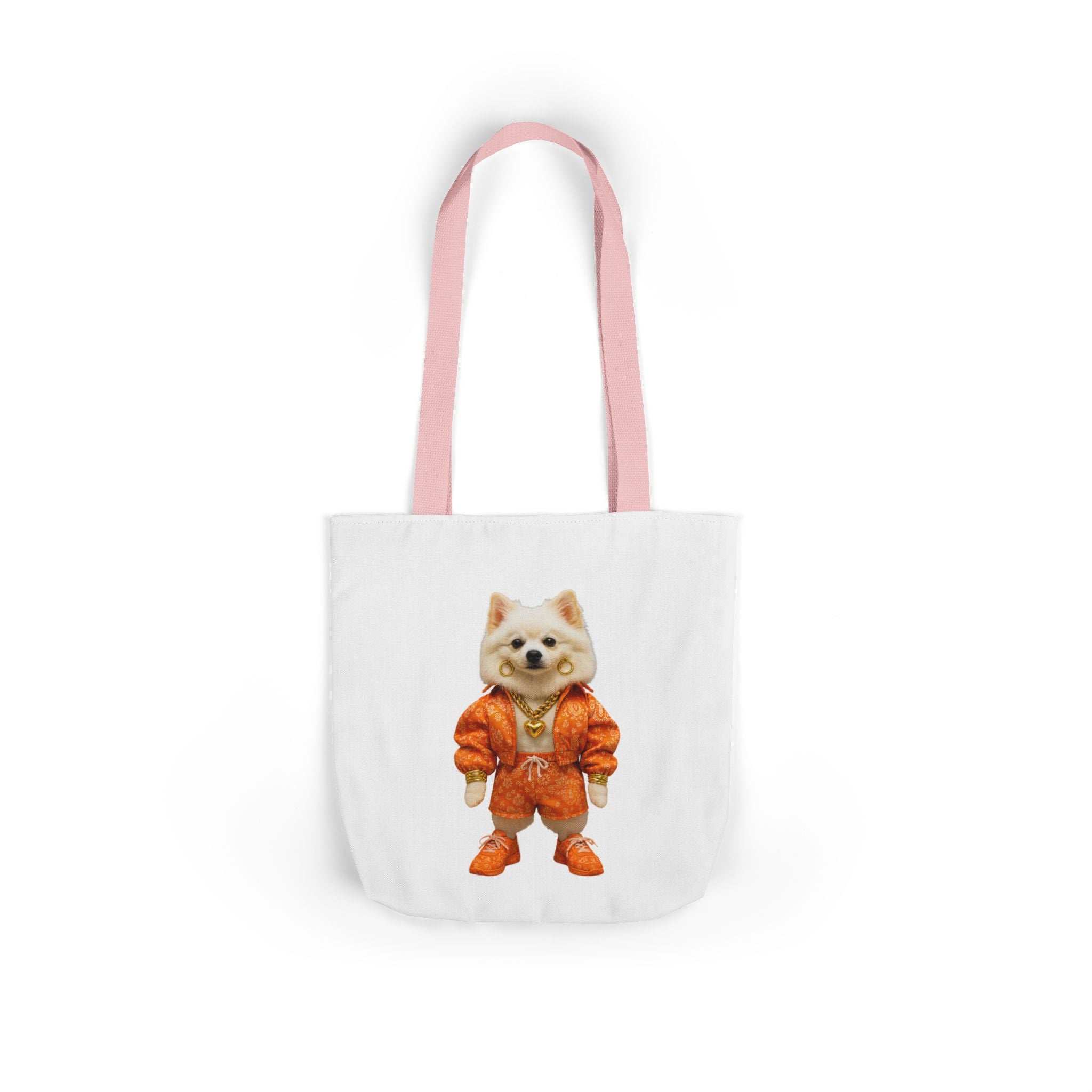 Tote Bag — Cute Pomeranian in Orange Tracksuit Graphic