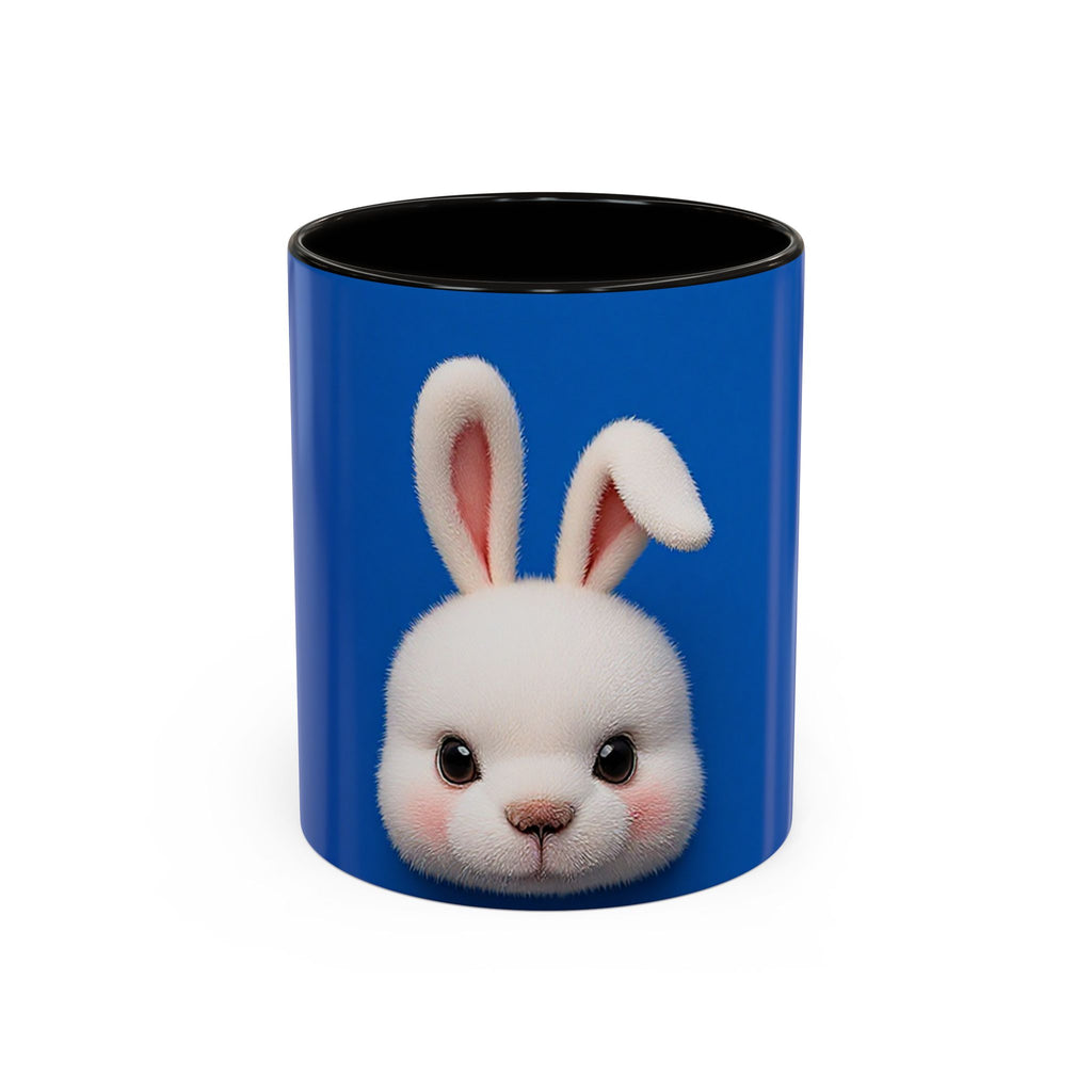 Blue Bunny Accent Mug – Cute Minimal Animal Art Cup