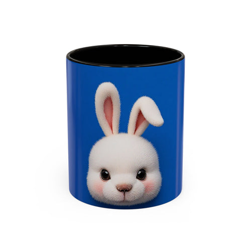 Blue Bunny Accent Mug – Cute Minimal Animal Art Cup