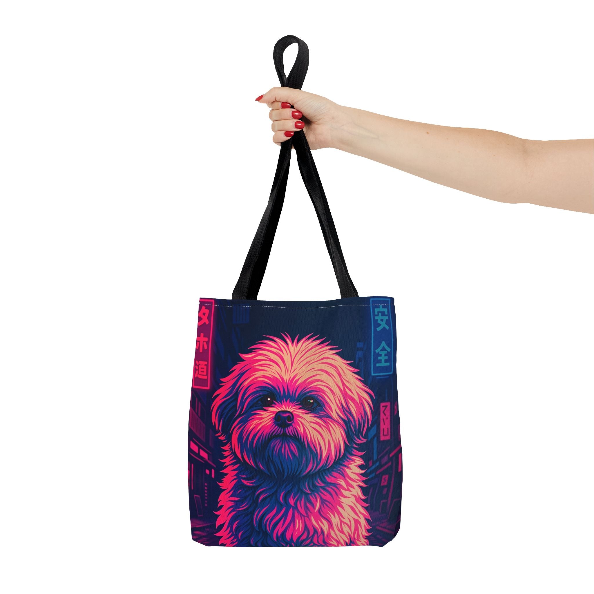 Neon Dog Art Tote Bag – Bold Color Statement Tote