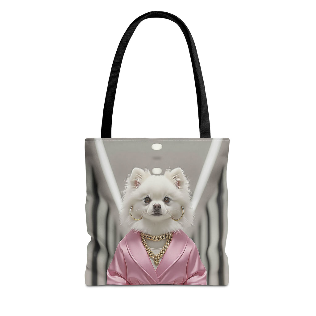Luxury Dog Art Tote Bag – Pink Robe Puppy Tote for Dog Lovers