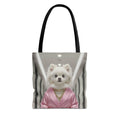 Luxury Dog Art Tote Bag – Pink Robe Puppy Tote for Dog Lovers