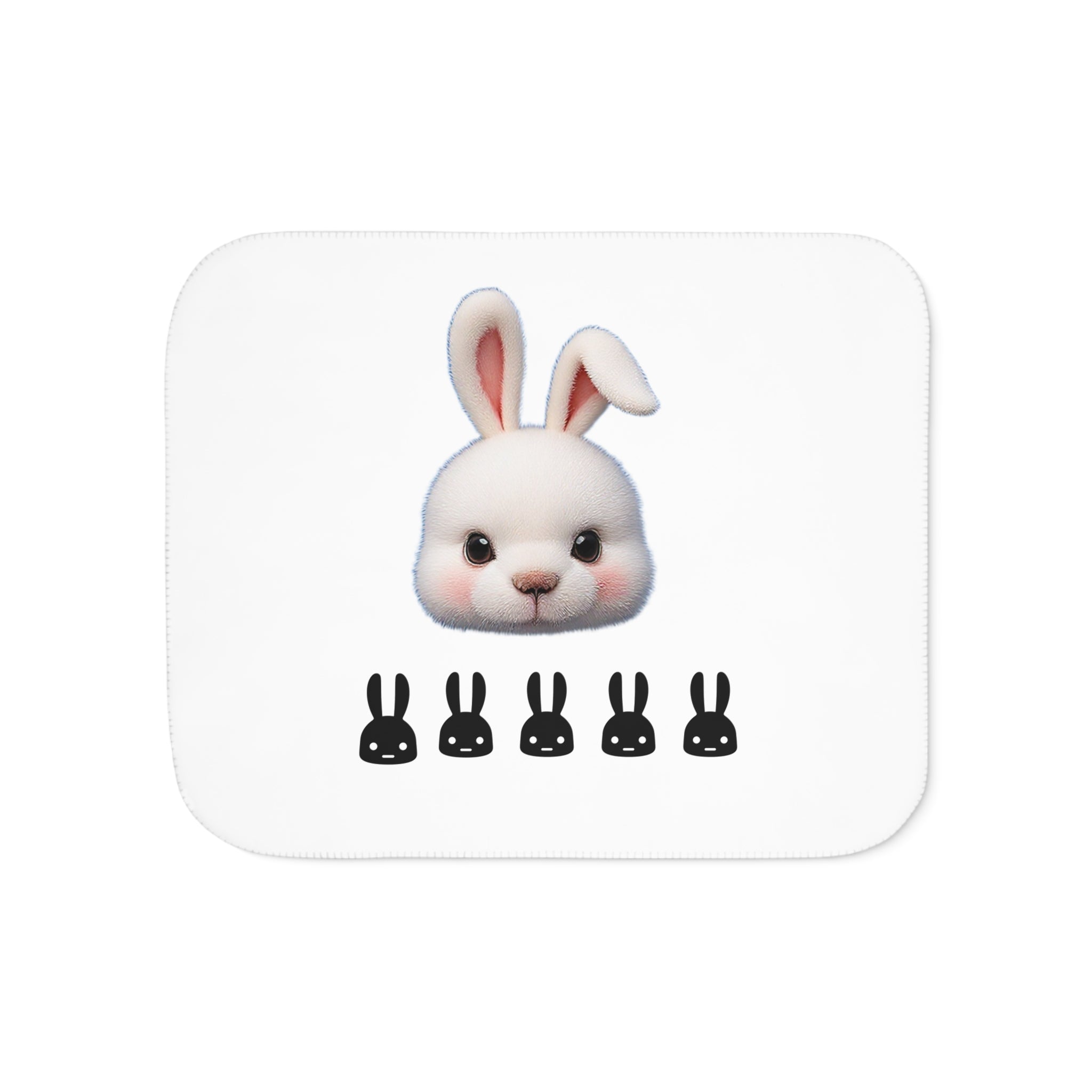 Cute Side Bunny Throw Blanket – Minimal Rabbit Illustration