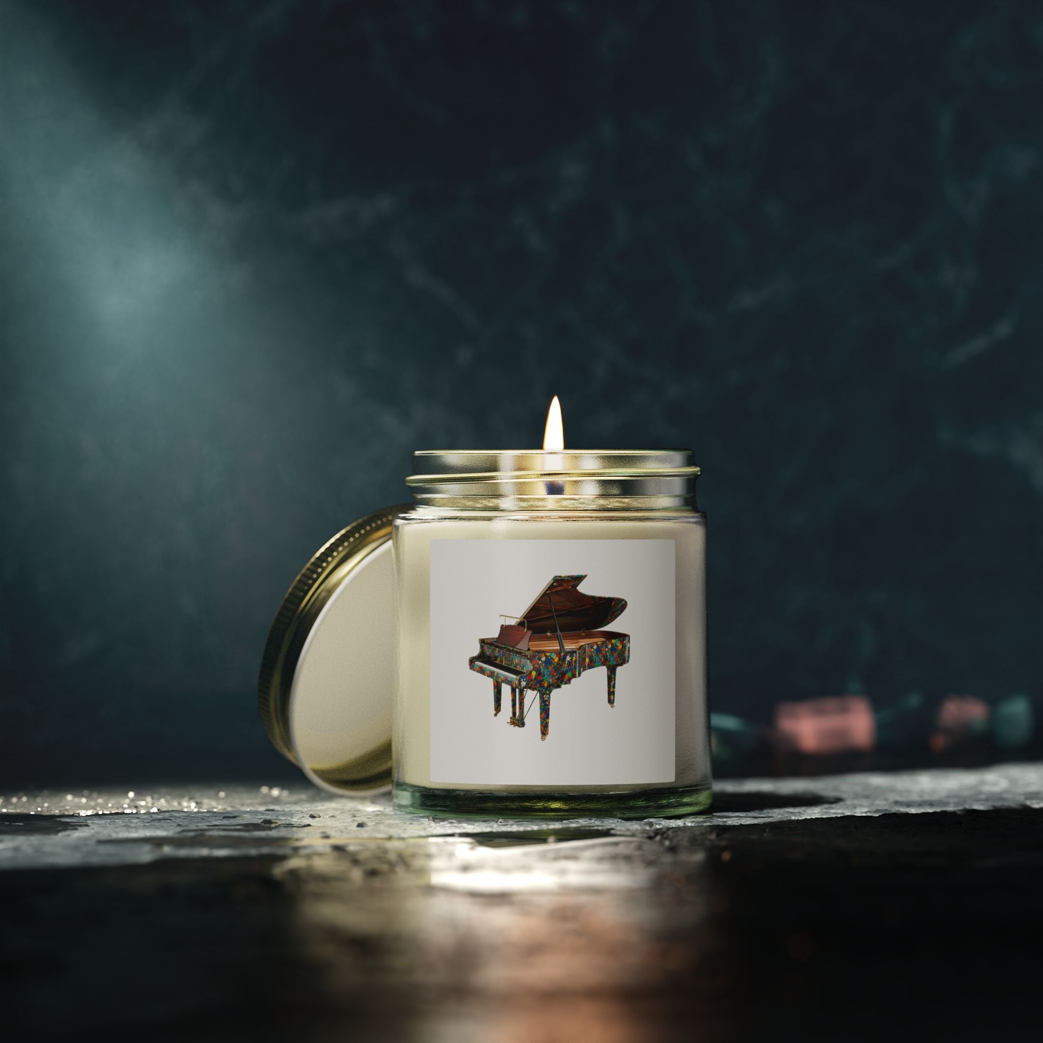 Piano Art Candle – Color Grand Piano, Music Inspired Home Decor