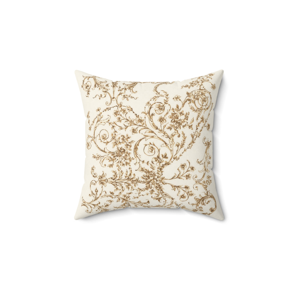 Elegant Gold Baroque Pattern Decorative Cushion