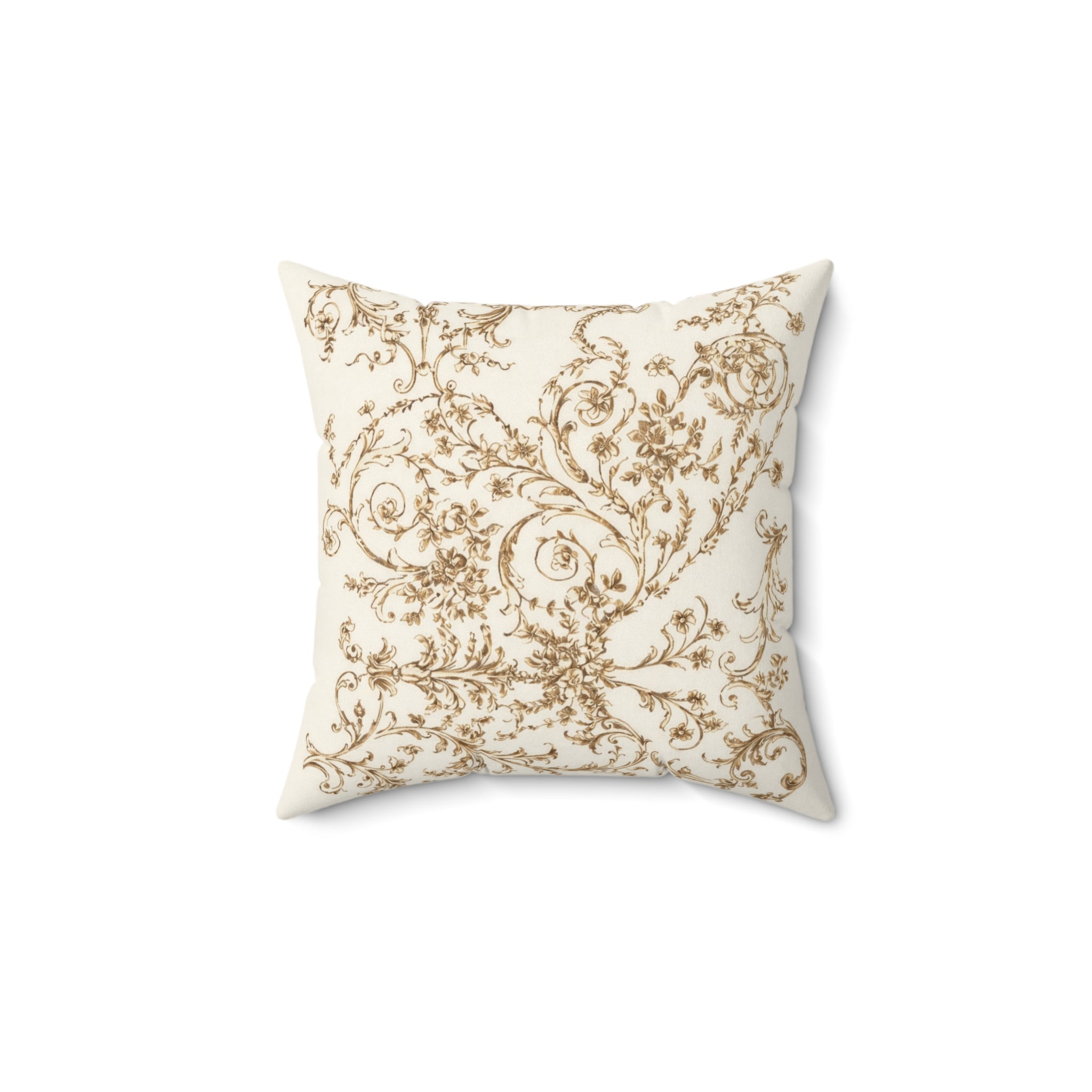 Elegant Gold Baroque Pattern Decorative Cushion
