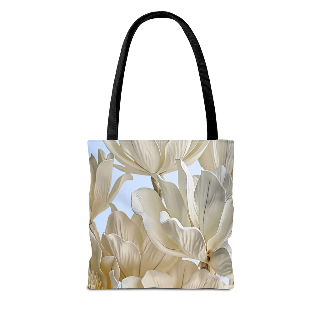 Colorful Grand Piano Art Tote Bag – Floral Background Statement Tote