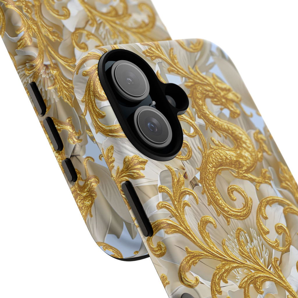 Golden Dragon Floral iPhone Case – Luxury Baroque Phone Case