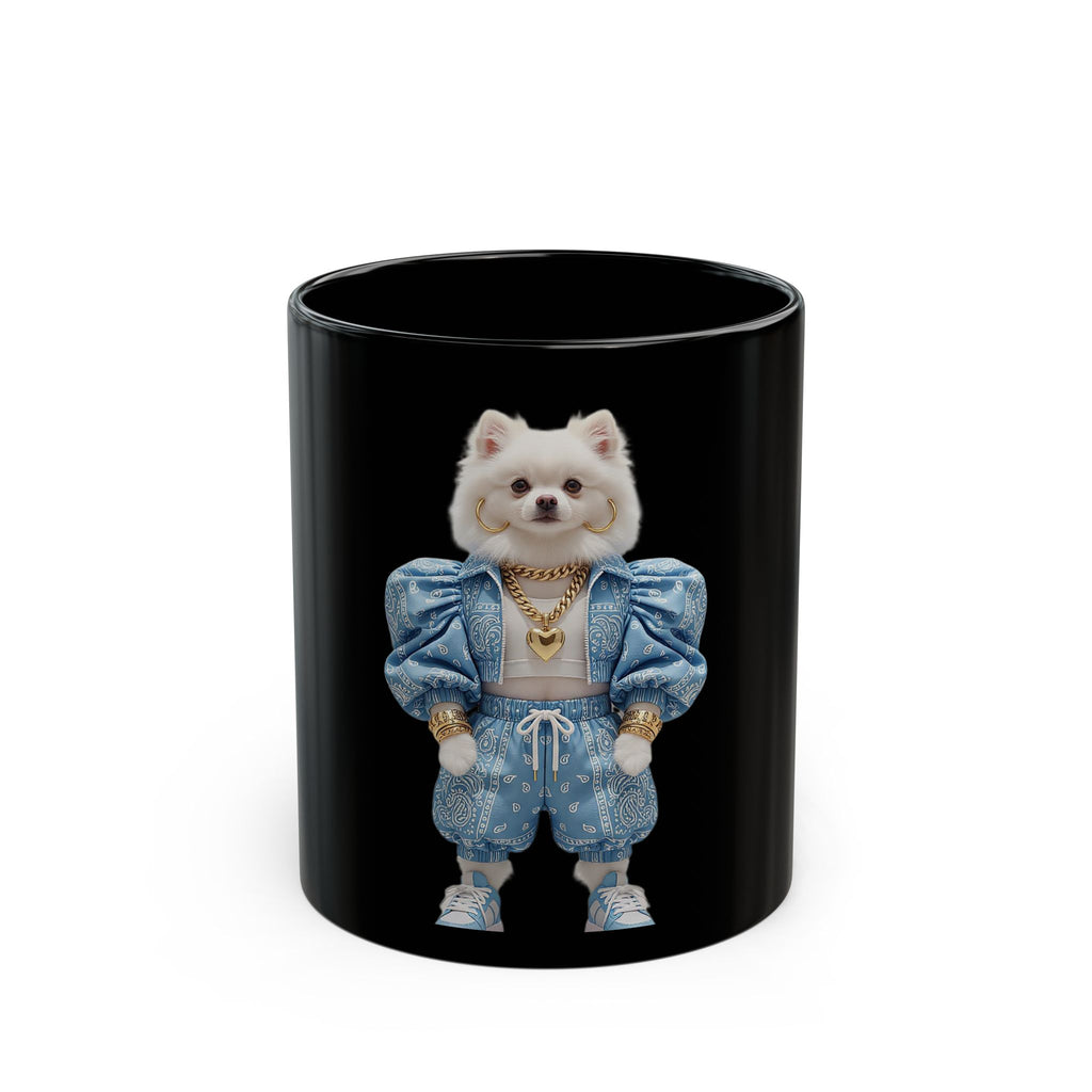 Stylish Pomeranian Dog Mug — Cute Dressed-Up Pup Coffee Cup (11oz/15oz)