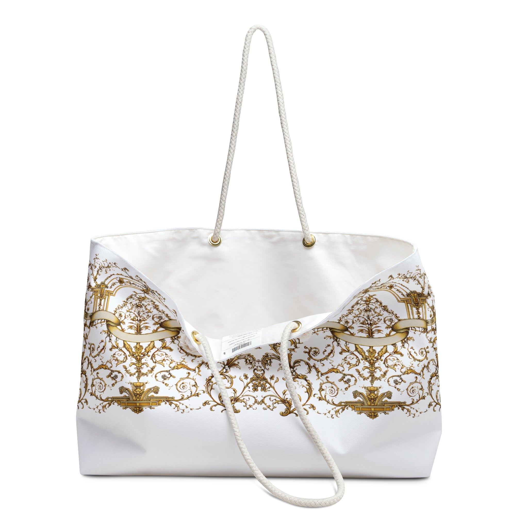 Baroque Pattern Tote Bag | Gold Ornamental Print