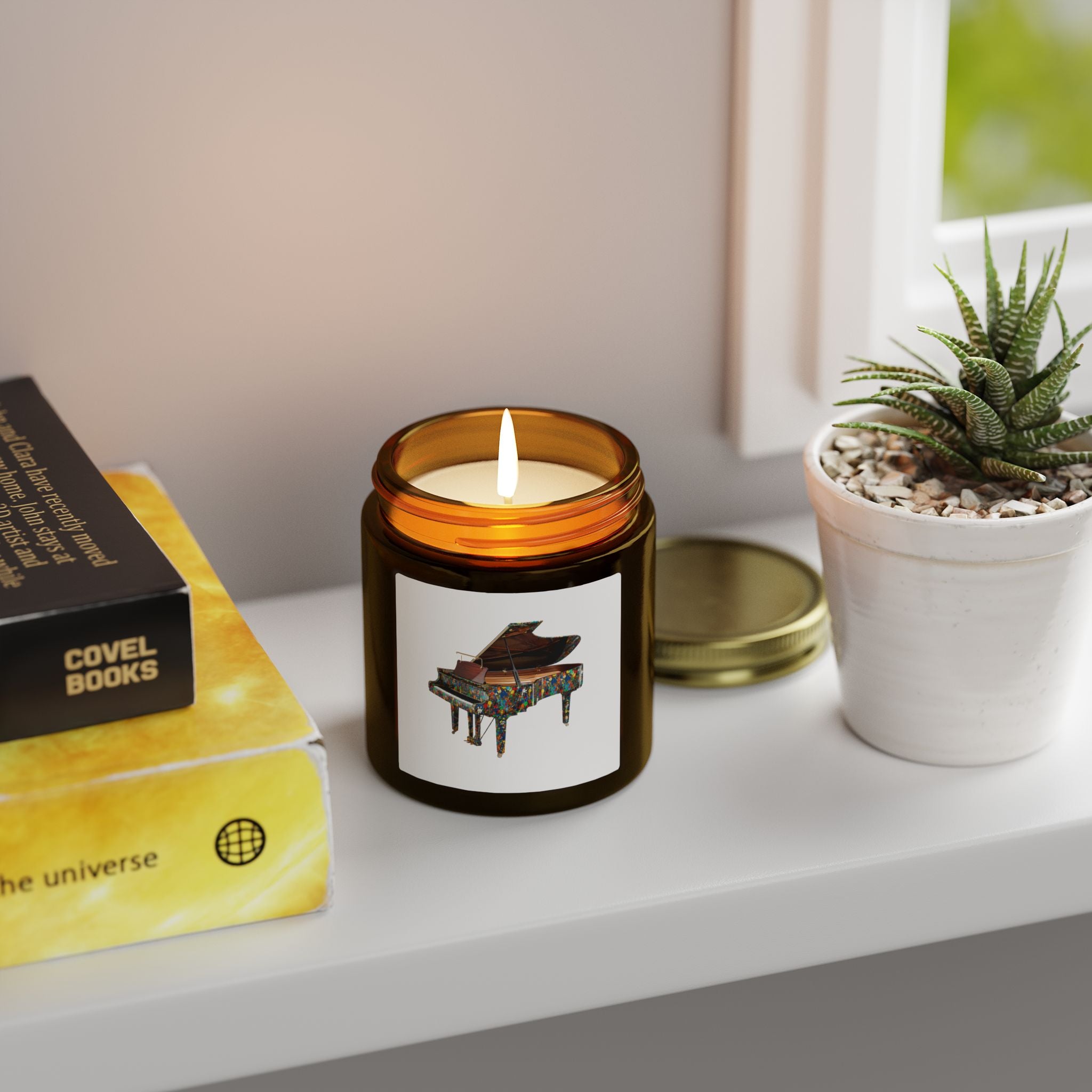 Piano Art Candle – Color Grand Piano, Music Inspired Home Decor