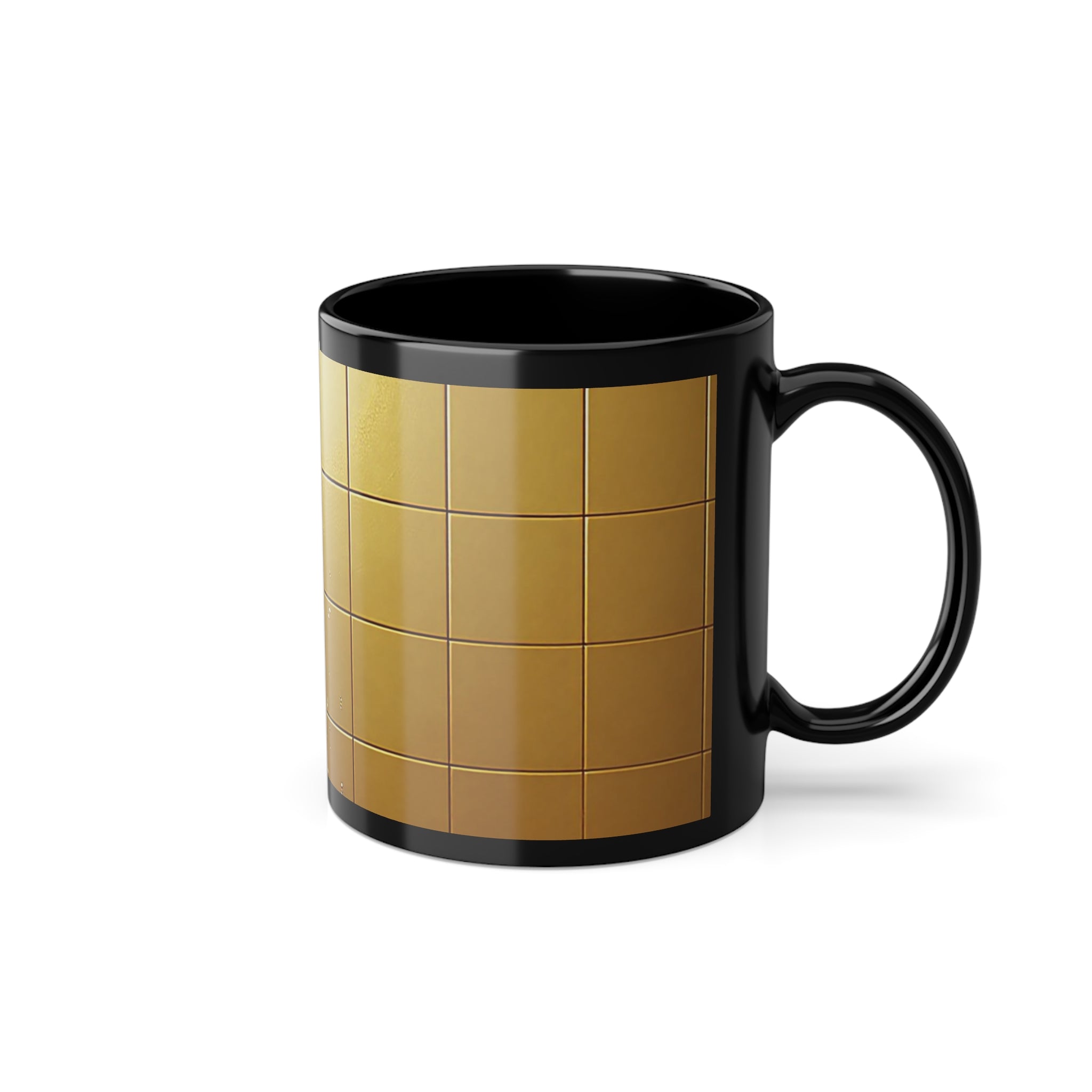Luxury Gold Grid Mug – Elegant Geometric Design Coffee Cup