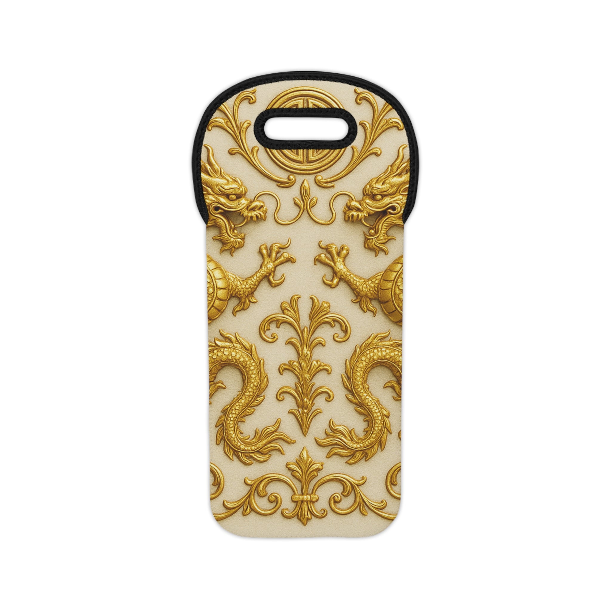 Golden Dragon Baroque Wine Tote – Elegant Gift Carry