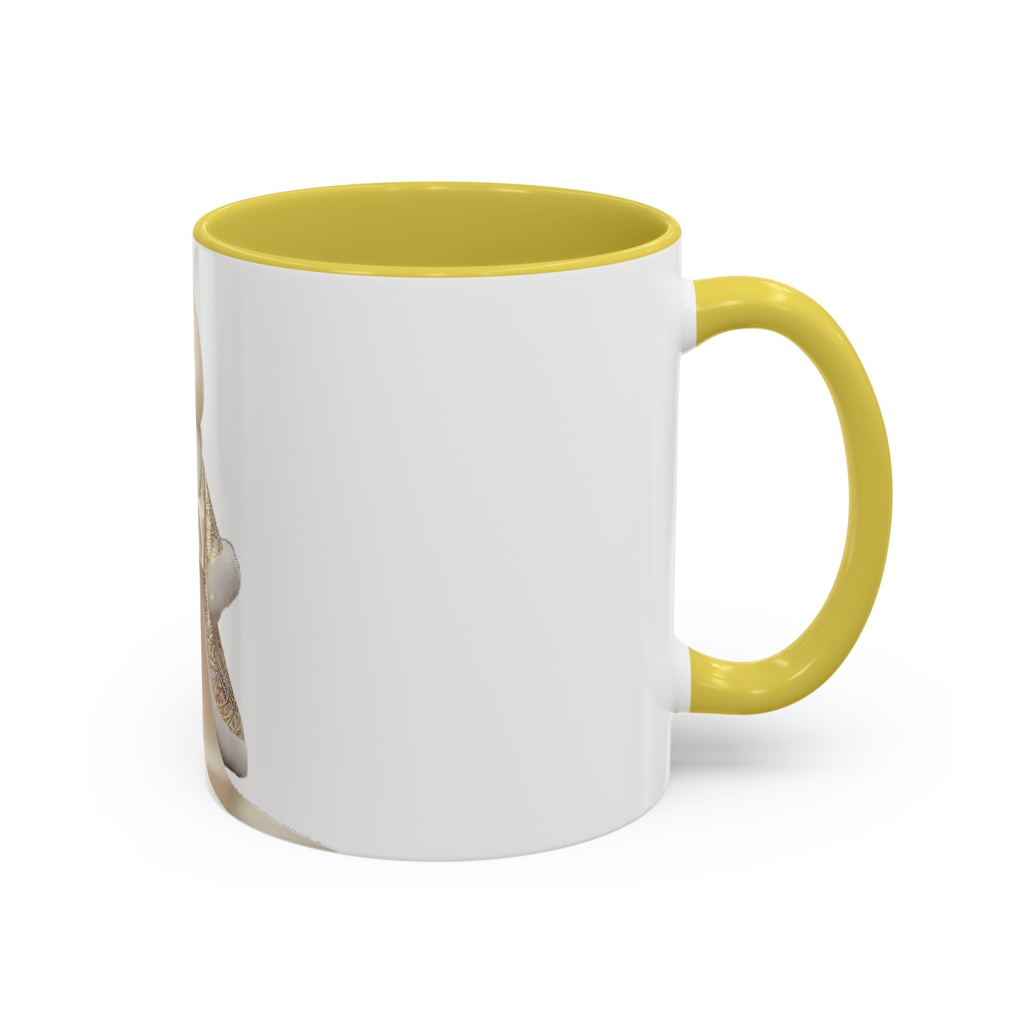 Regal Pup Love Mug – Elegant Gold Ribbon Edition