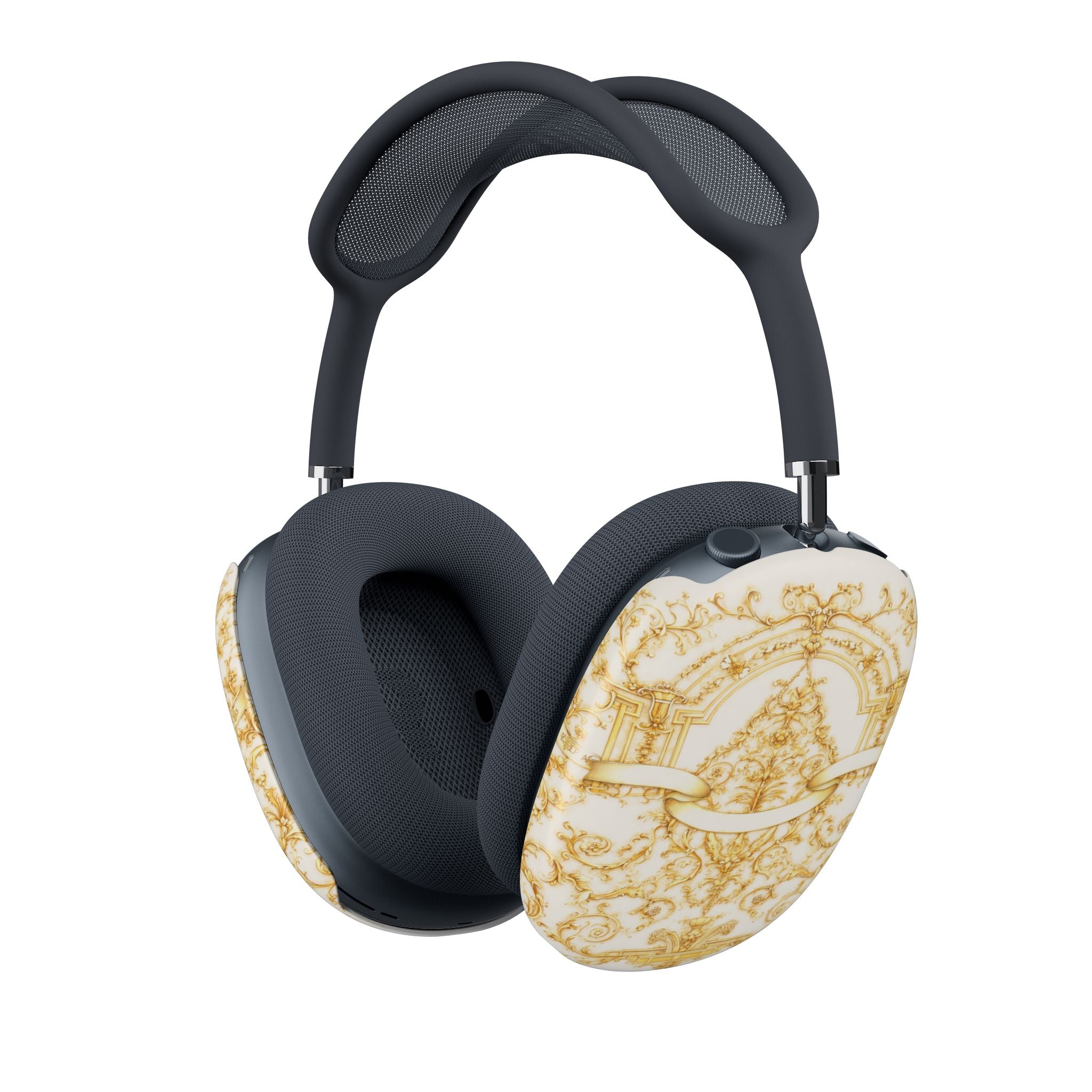 Luxury Gold Baroque AirPods Case – Elegant White & Gold Protective Cover