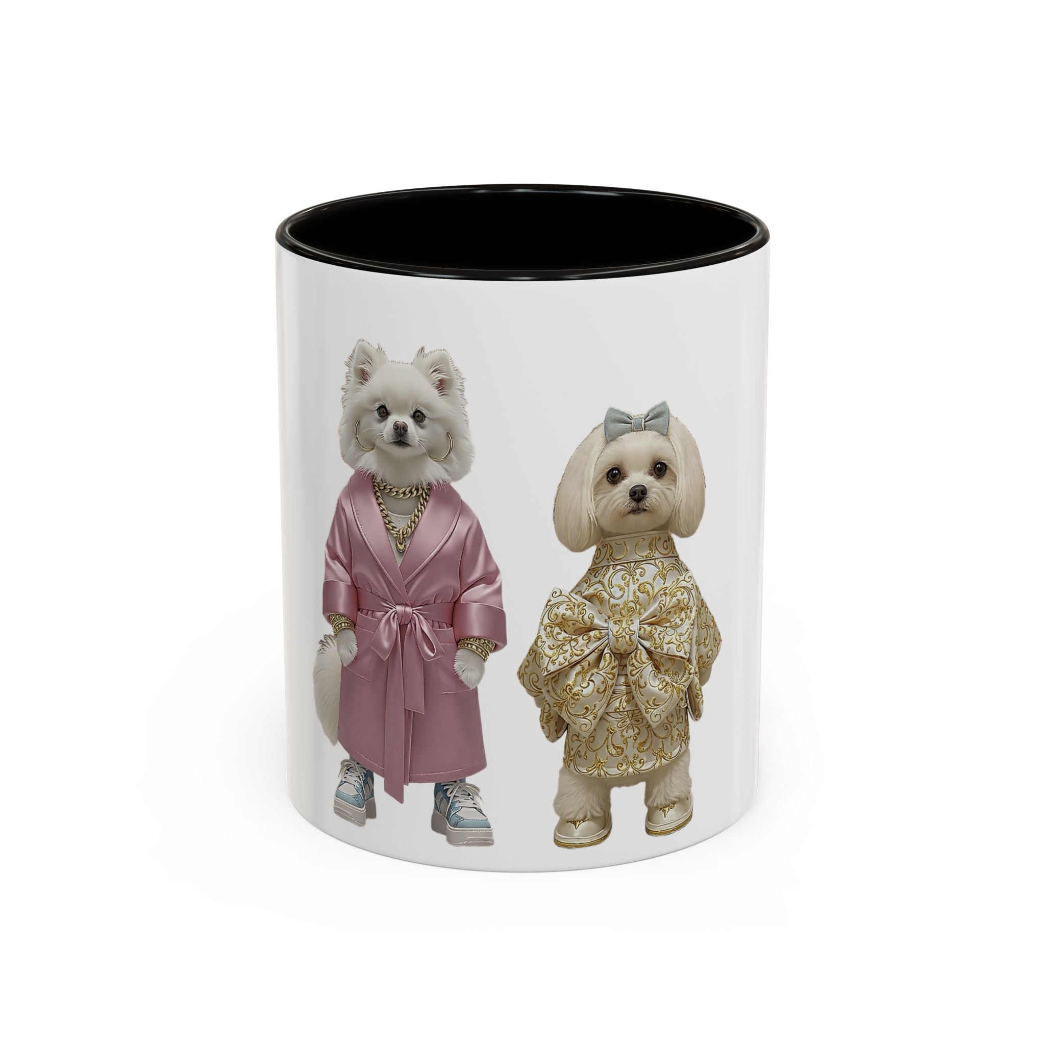 Fashionable Dogs Ceramic Mug — Stylish Designer-Dressed Dogs (11oz & 15oz)