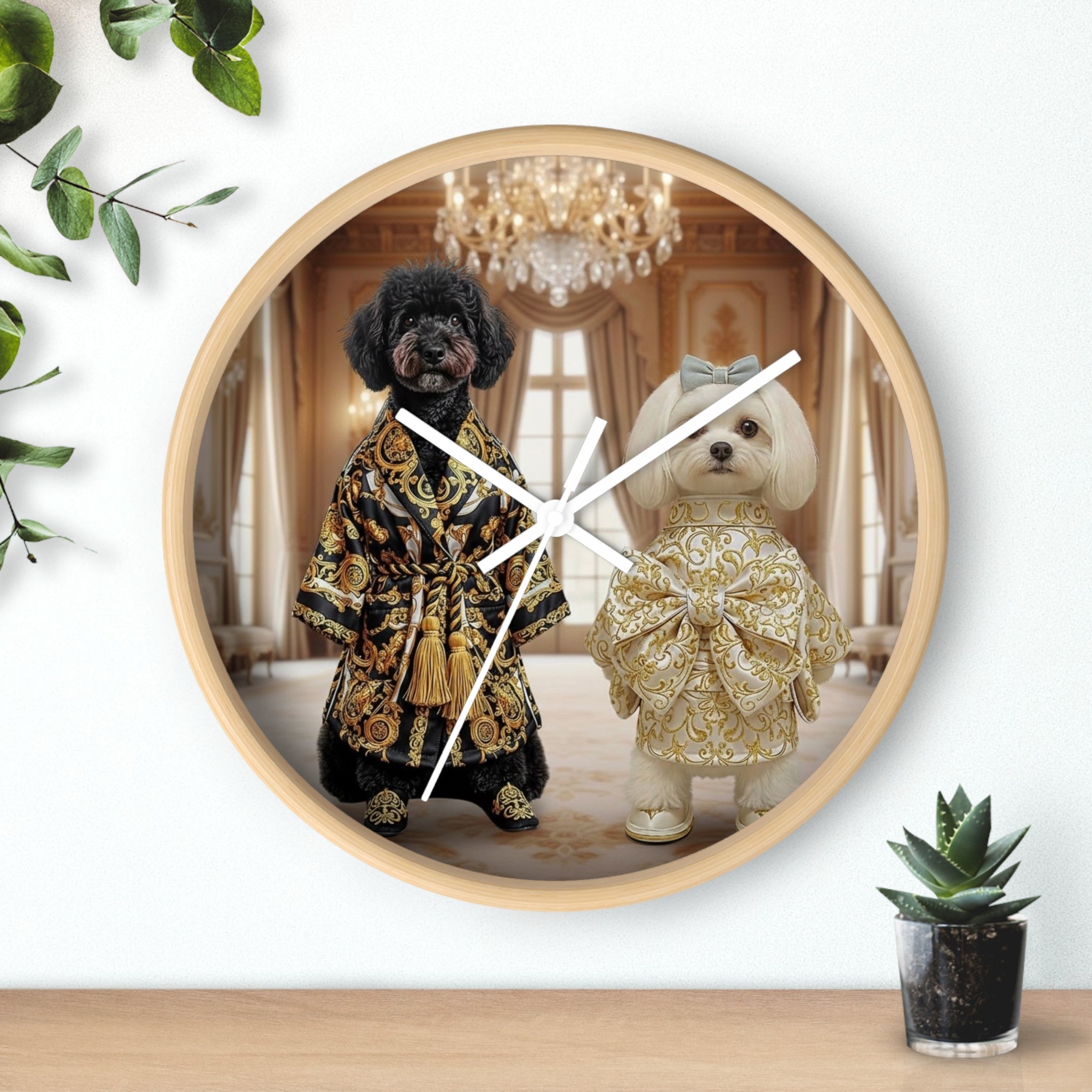 Lumi Global Royal Couture Dog Wall Clock – Black & Gold Luxury Edition