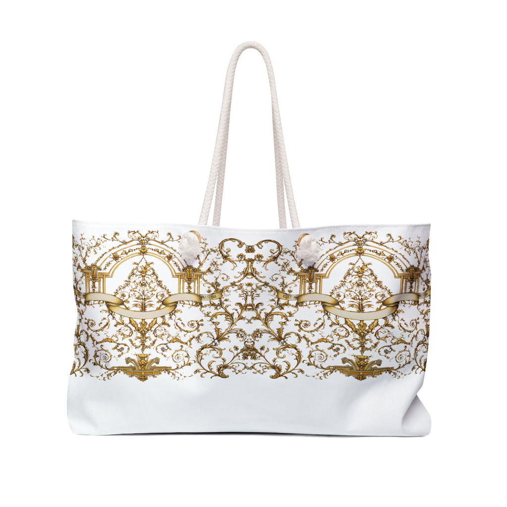 Baroque Pattern Tote Bag | Gold Ornamental Print