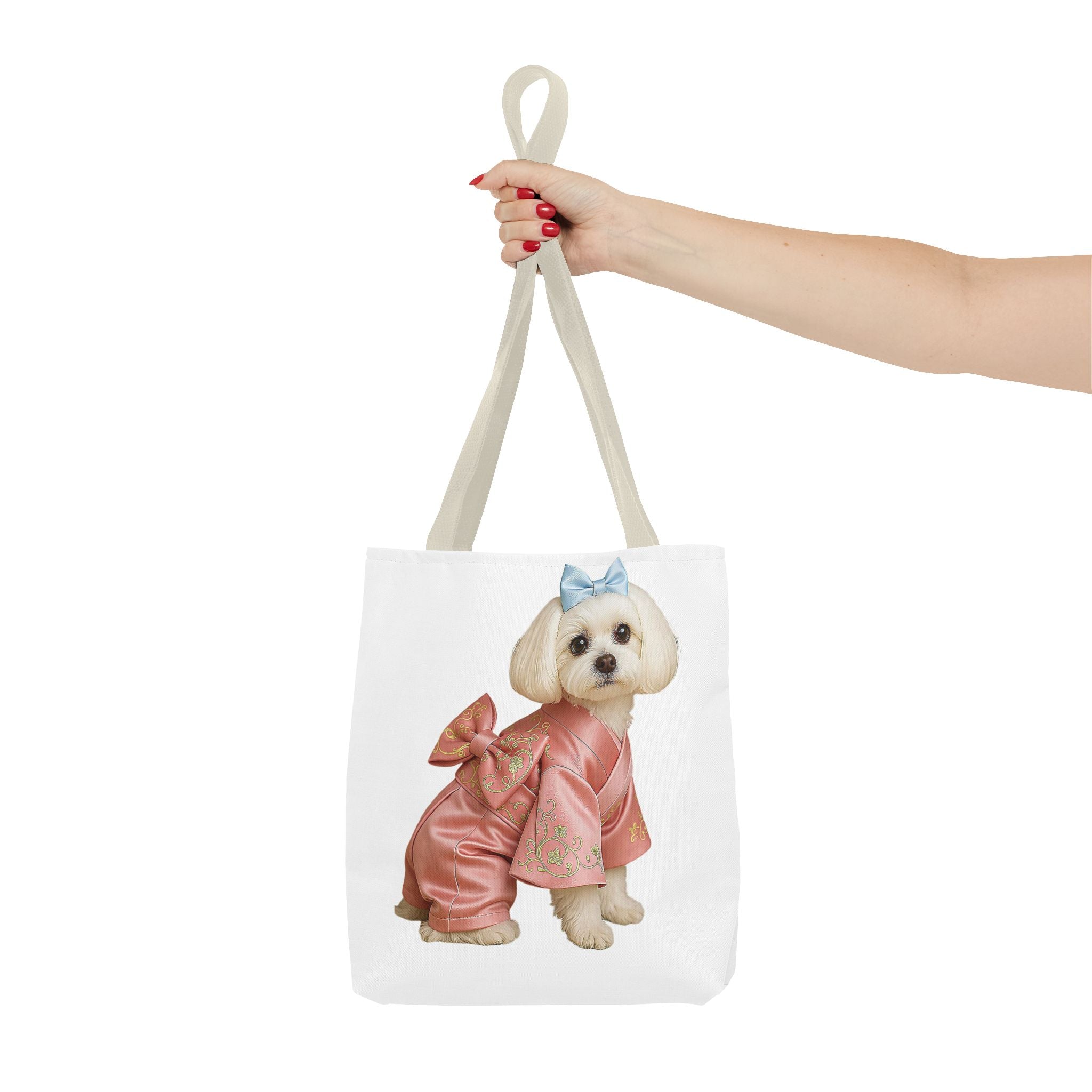 Korean Hanbok Dog Tote Bag – Pink Traditional Style
