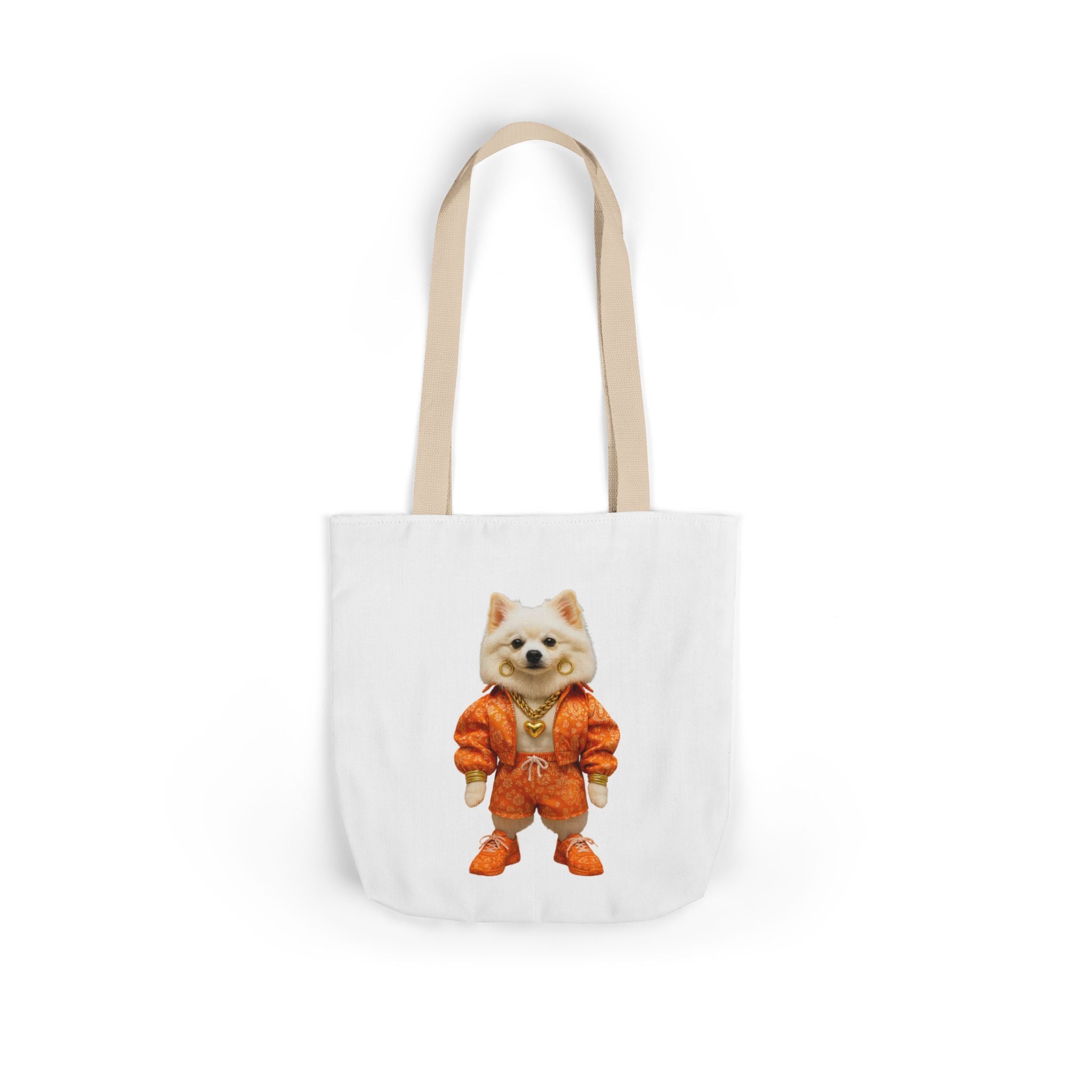 Tote Bag — Cute Pomeranian in Orange Tracksuit Graphic