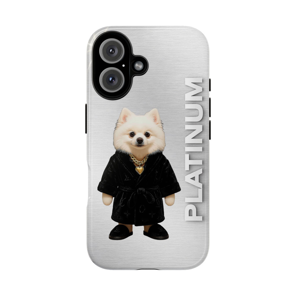 Platinum Dog iPhone Case | Luxury Silver Minimal Phone Case