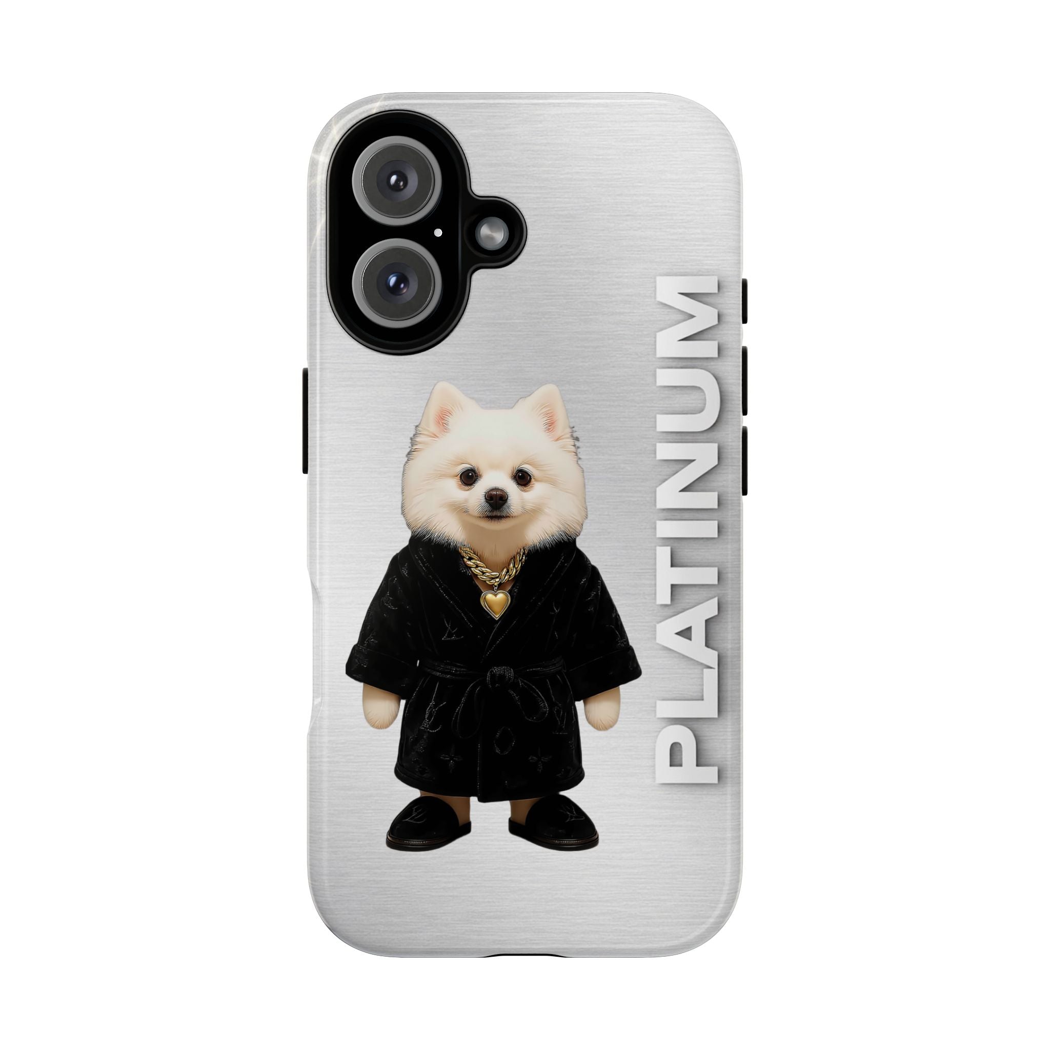 Platinum Dog iPhone Case | Luxury Silver Minimal Phone Case