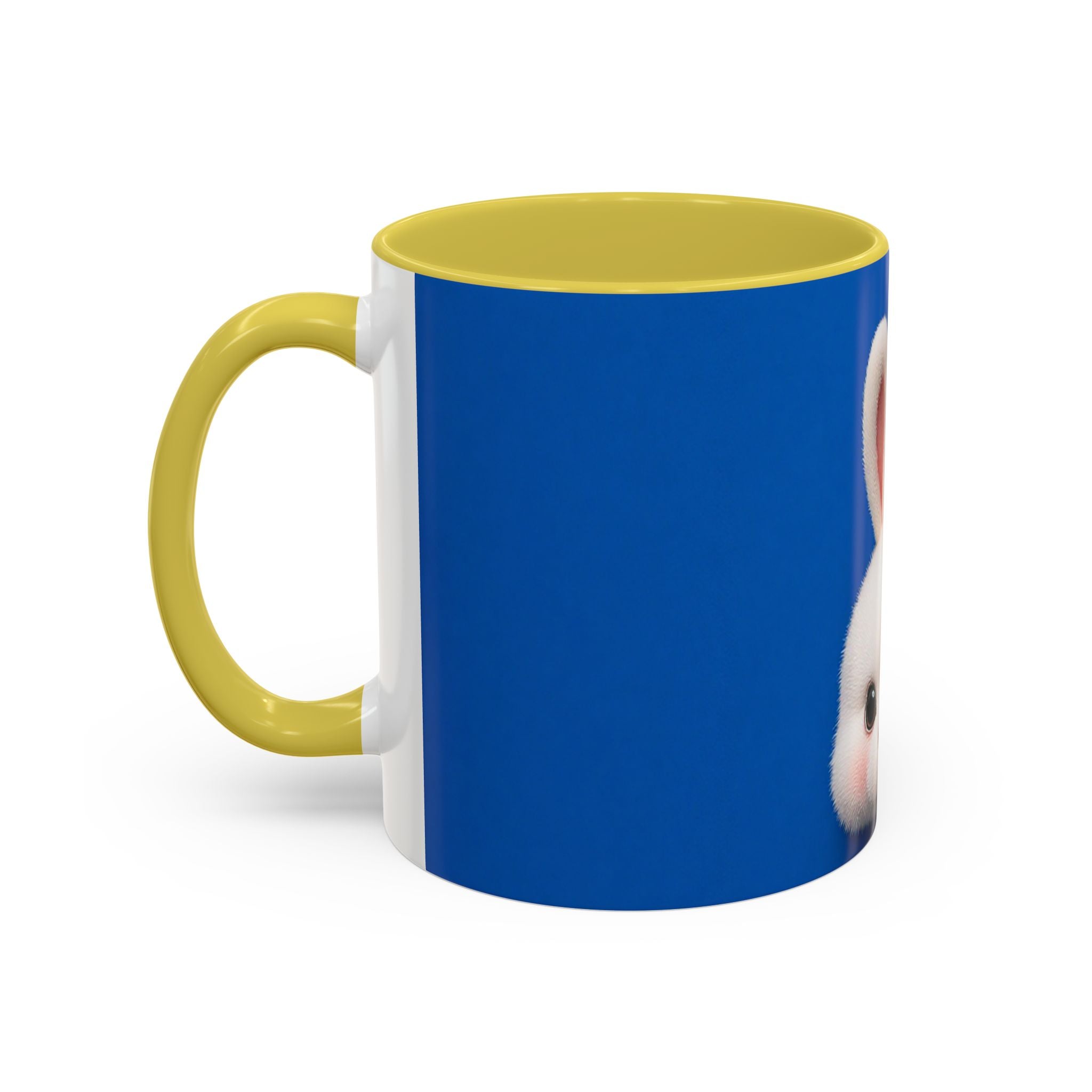 Blue Bunny Accent Mug – Cute Minimal Animal Art Cup
