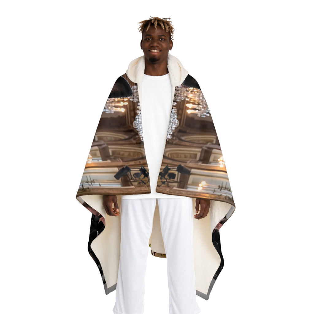 Hooded Sherpa Blanket – Elegant Ballroom Photo Print Cozy Fleece Throw