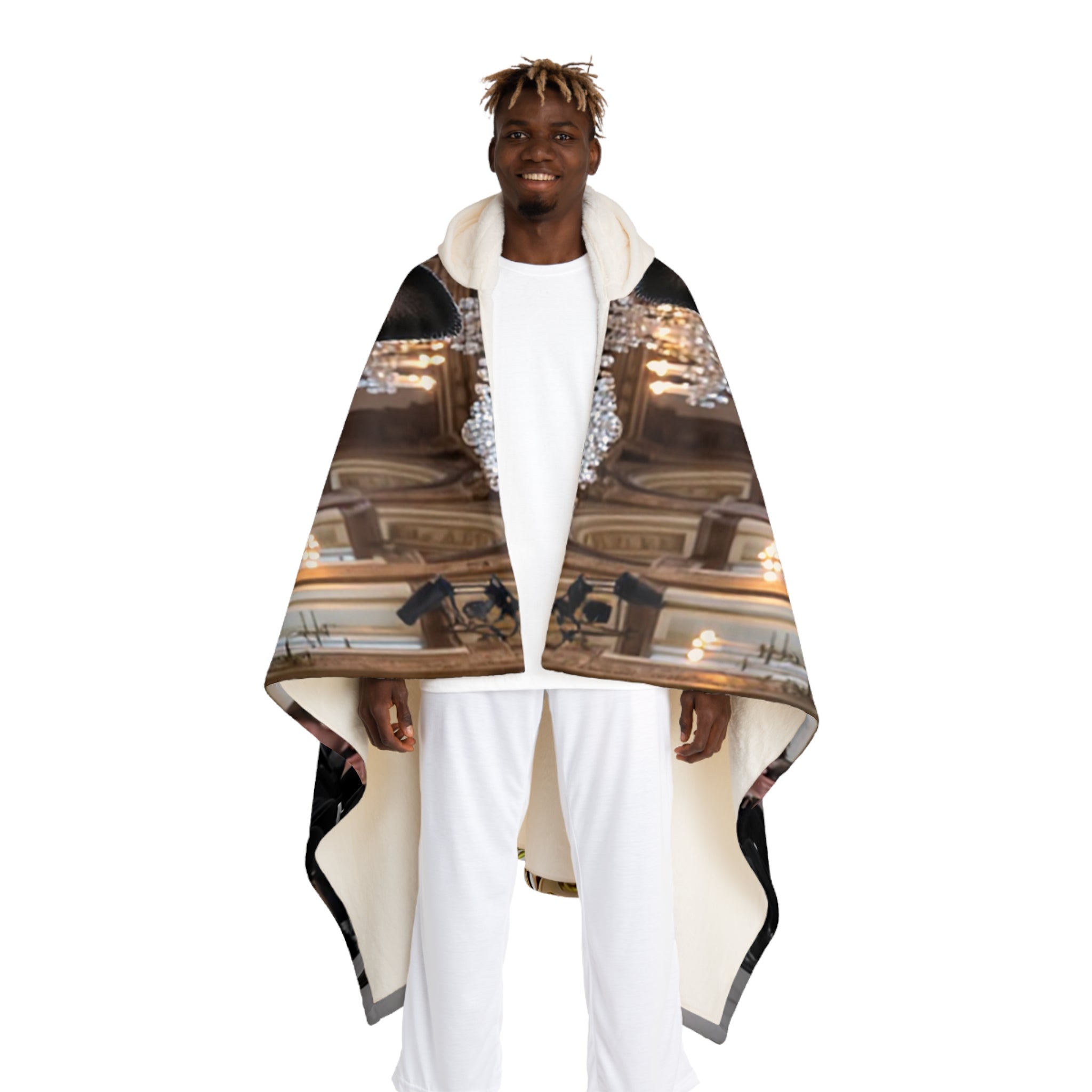 Hooded Sherpa Blanket – Elegant Ballroom Photo Print Cozy Fleece Throw