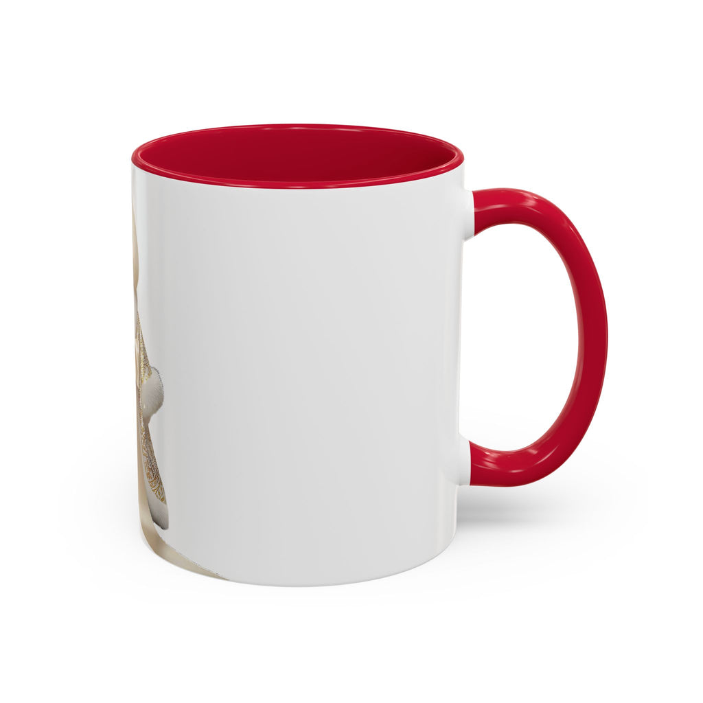 Regal Pup Love Mug – Elegant Gold Ribbon Edition