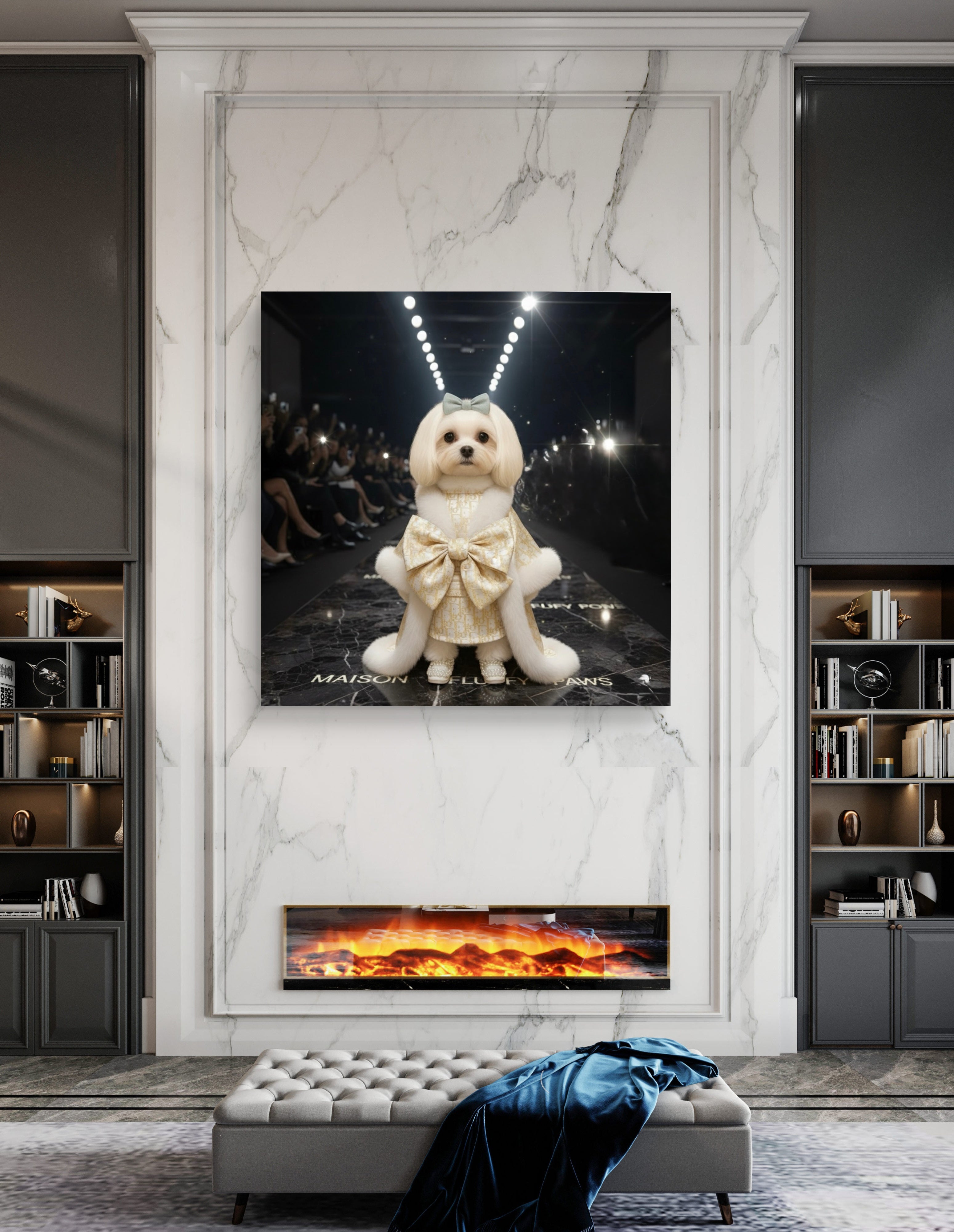Designer Pampered Pup Canvas Wall Art