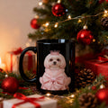 Black Ceramic Mug — Princess Dog Pink Illustration (15oz)