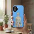 Minimalist Fashion Illustration iPhone Case — Soft Blue "Quiet Style"