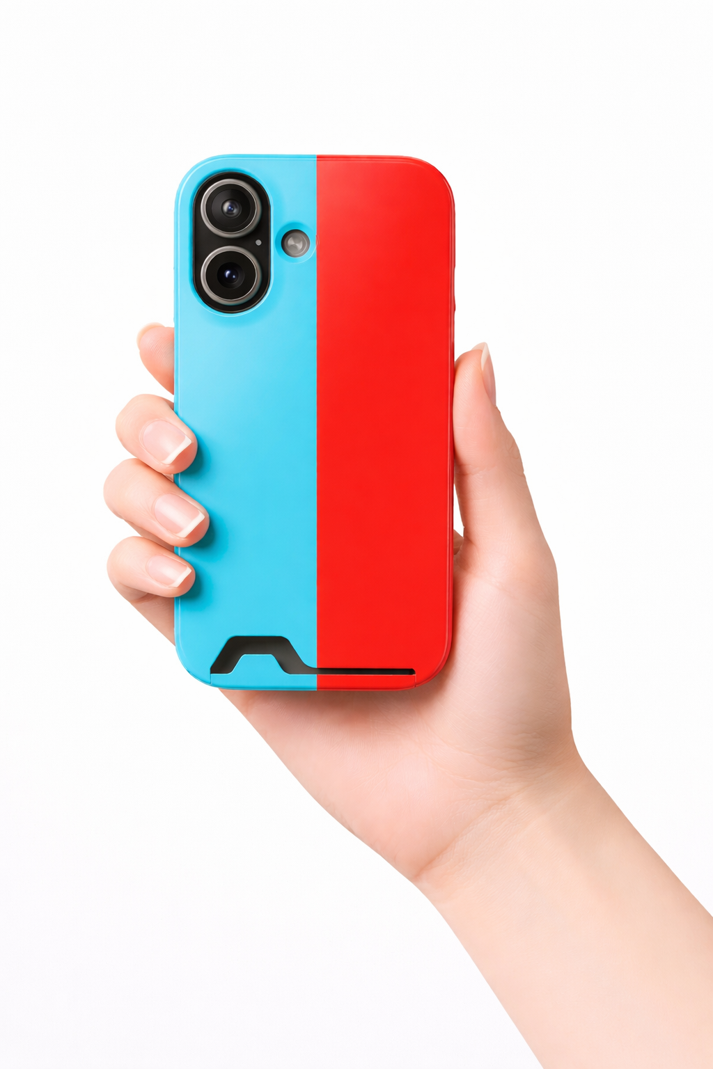 Two‑Tone Hard Phone Case – Blue & Red