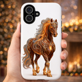 2026 Fire Horse iPhone Case — Gold Fantasy Horse Protective Case