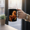 Fire Horse Black Mug | Luxury Fantasy Horse Coffee Cup