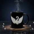 Minimal Black Mug with White Swan — 11oz/15oz