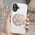 Luxury Camellia Pearl iPhone Case – Elegant Floral Design