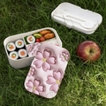 Soft Pink Floral Bento Lunch Box — Lightweight 3-Compartment Meal Prep Box