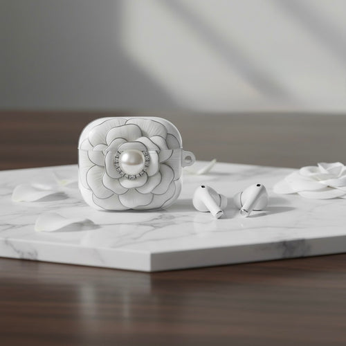 Camellia Pearl AirPods Pro Case — Floral Decorative Protective Case