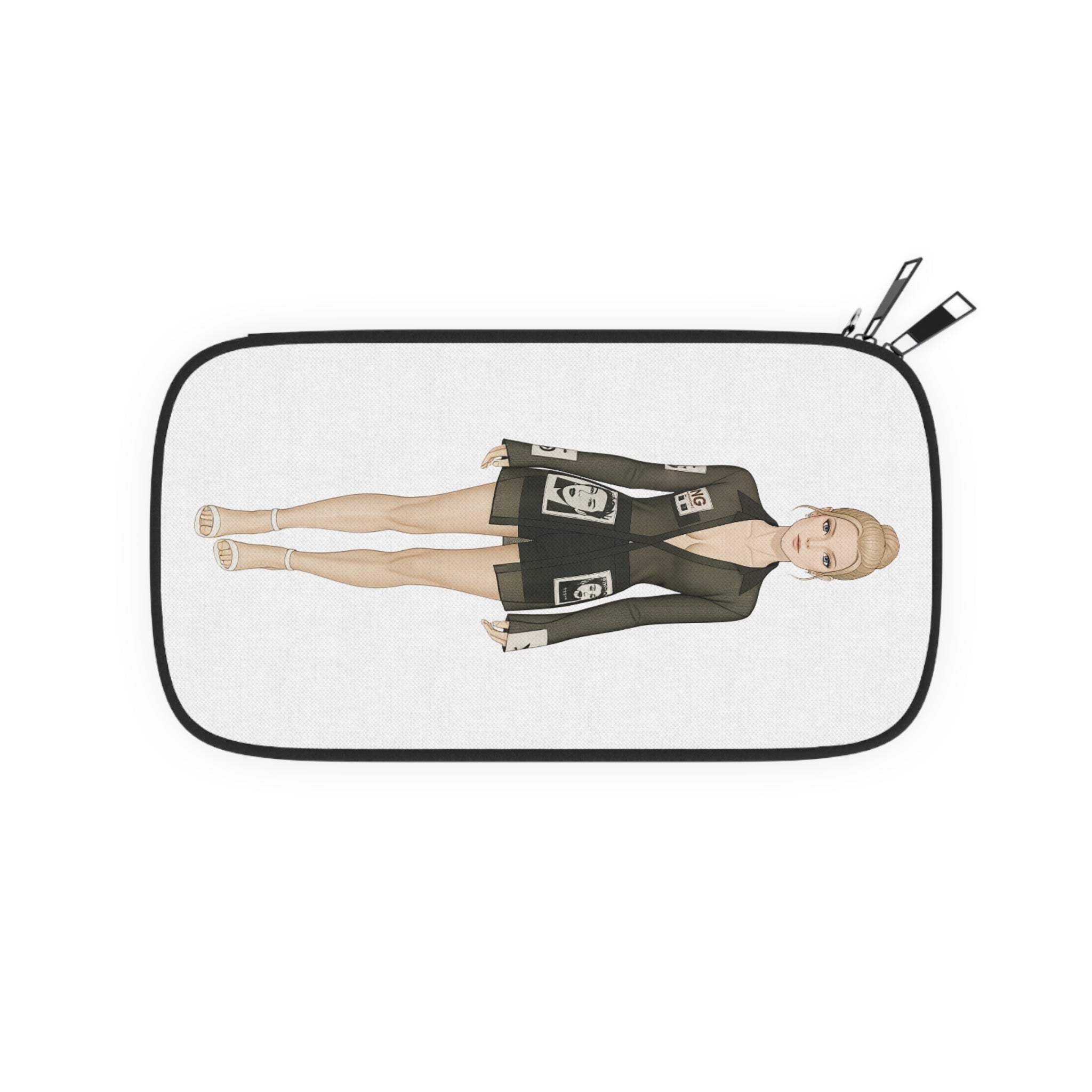 Fashion Illustration Passport Pouch – Travel Document Organizer with Neck Strap