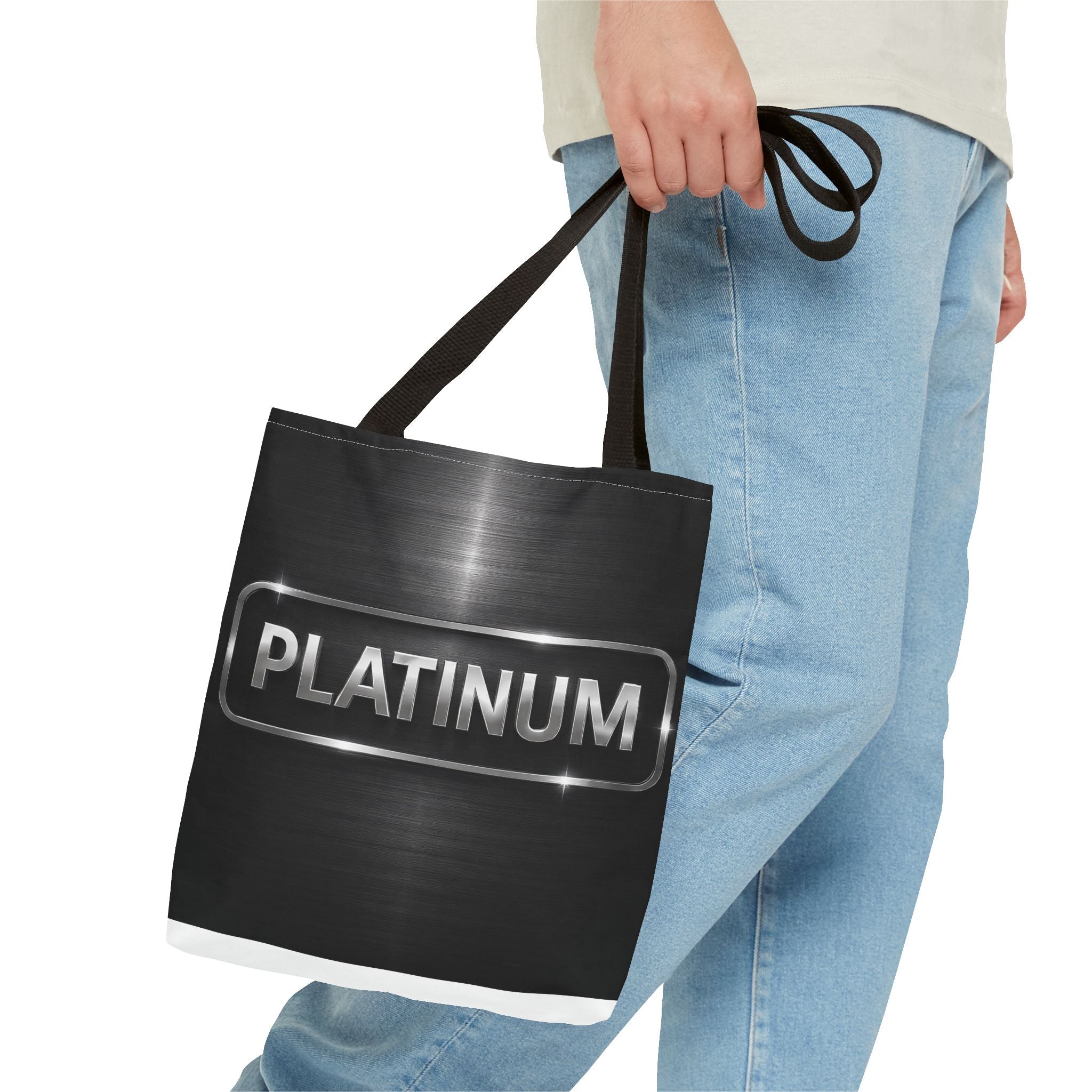 PLATINUM Tote Bag – Minimal Black Premium Statement Bag