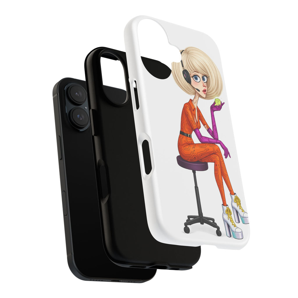 Retro Futuristic Girl iPhone Case | Pop Art Sci-Fi Character Phone Case