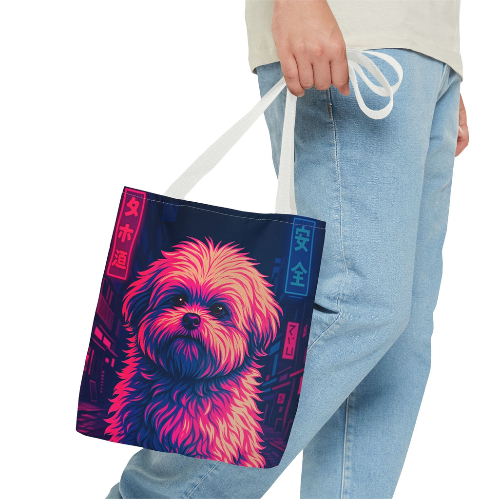 Neon Dog Art Tote Bag – Bold Color Statement Tote