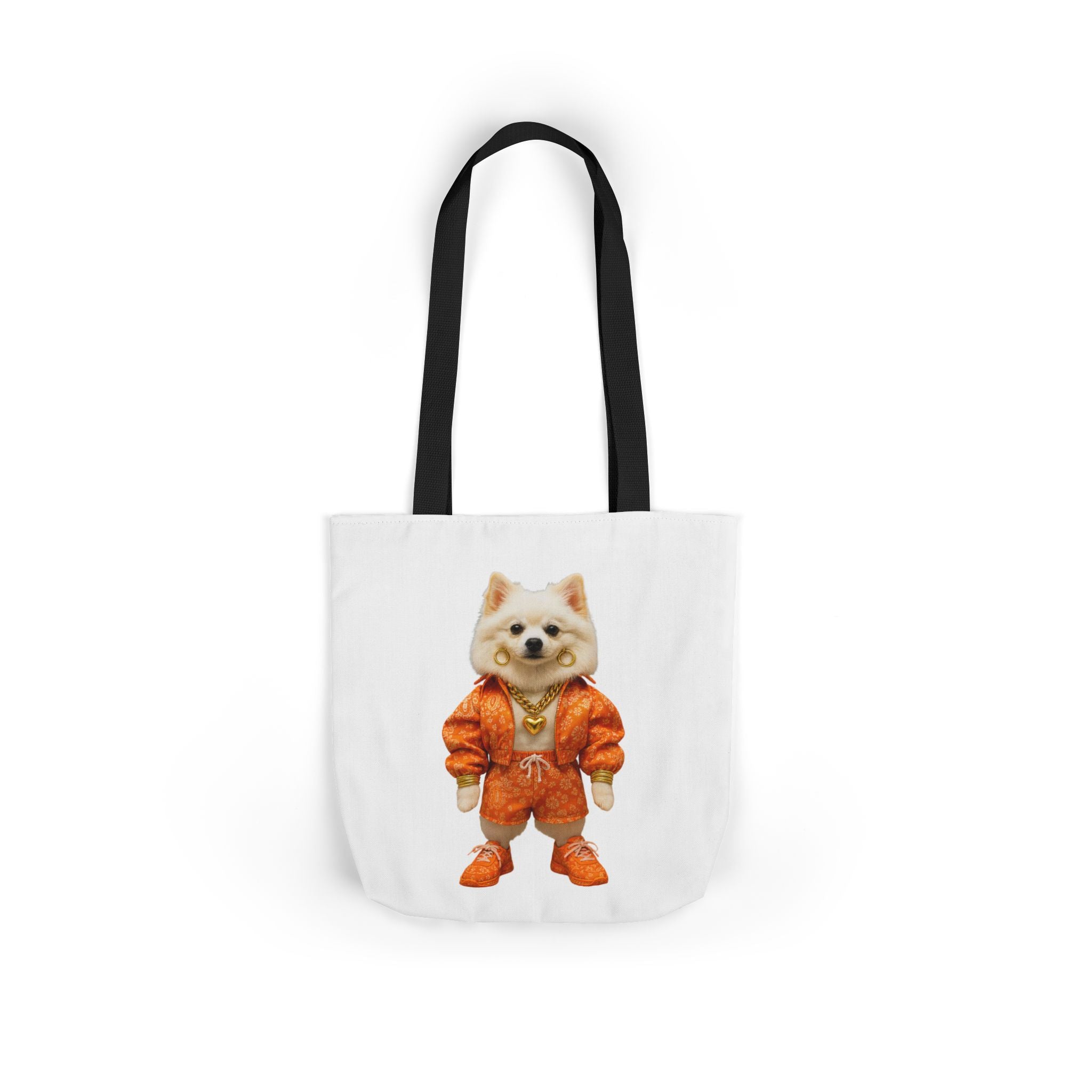 Tote Bag — Cute Pomeranian in Orange Tracksuit Graphic