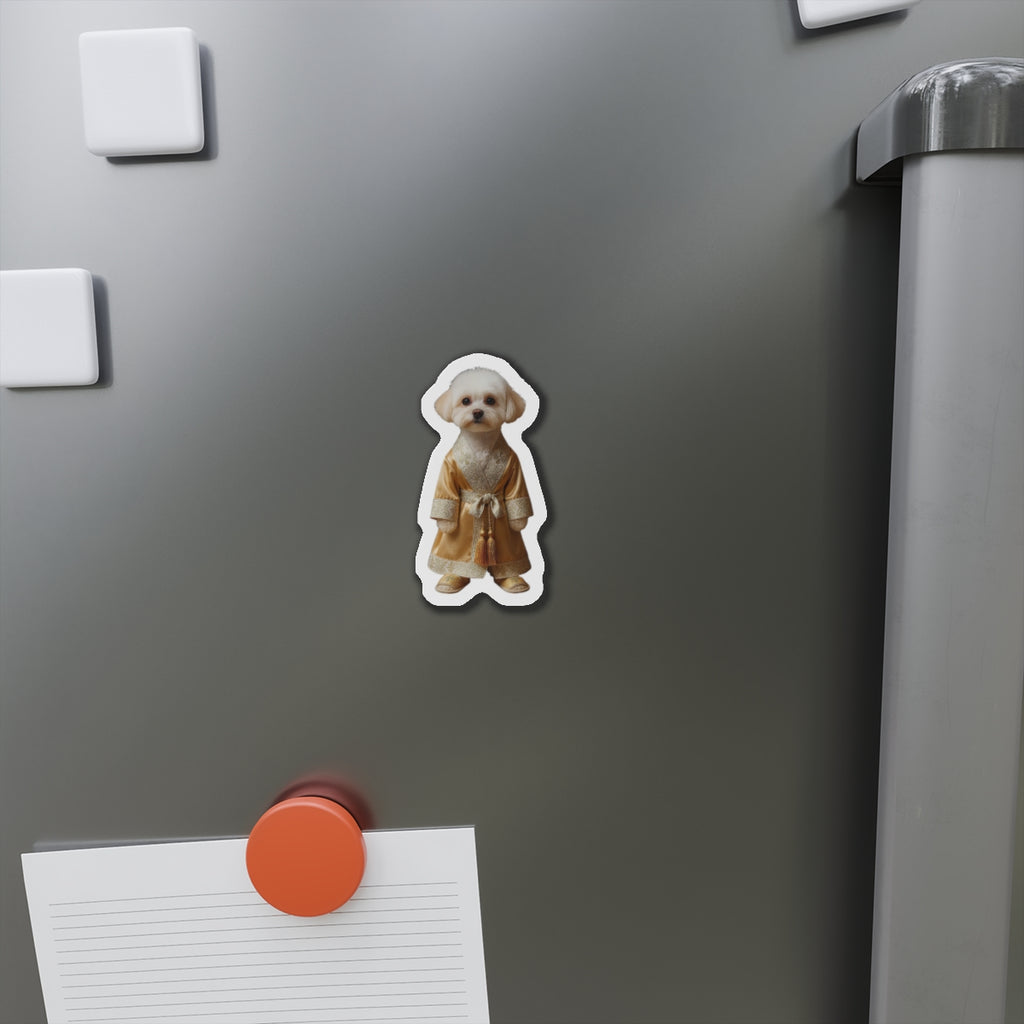 Cute Winking Blonde Girl Die-Cut Magnet – Fashionable Cartoon Fridge Sticker