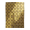 Gold Mosaic Plush Fleece Blanket – Luxury Checker Pattern Throw