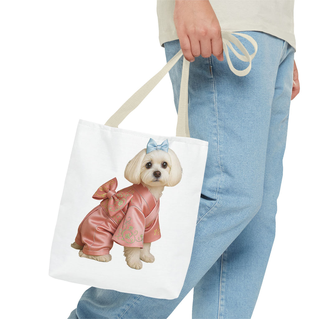 Korean Hanbok Dog Tote Bag – Pink Traditional Style