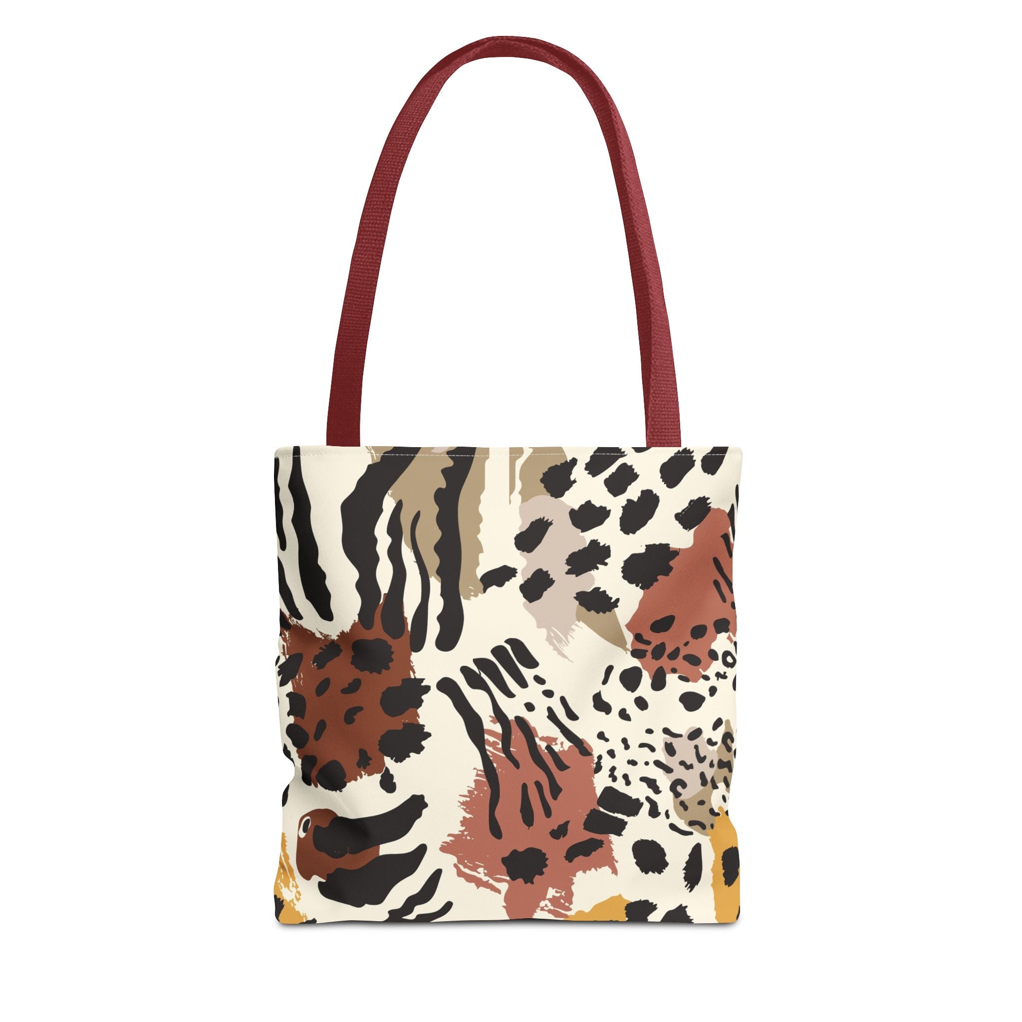 Animal Print Tote Bag — Neutral Safari Pattern AOP
