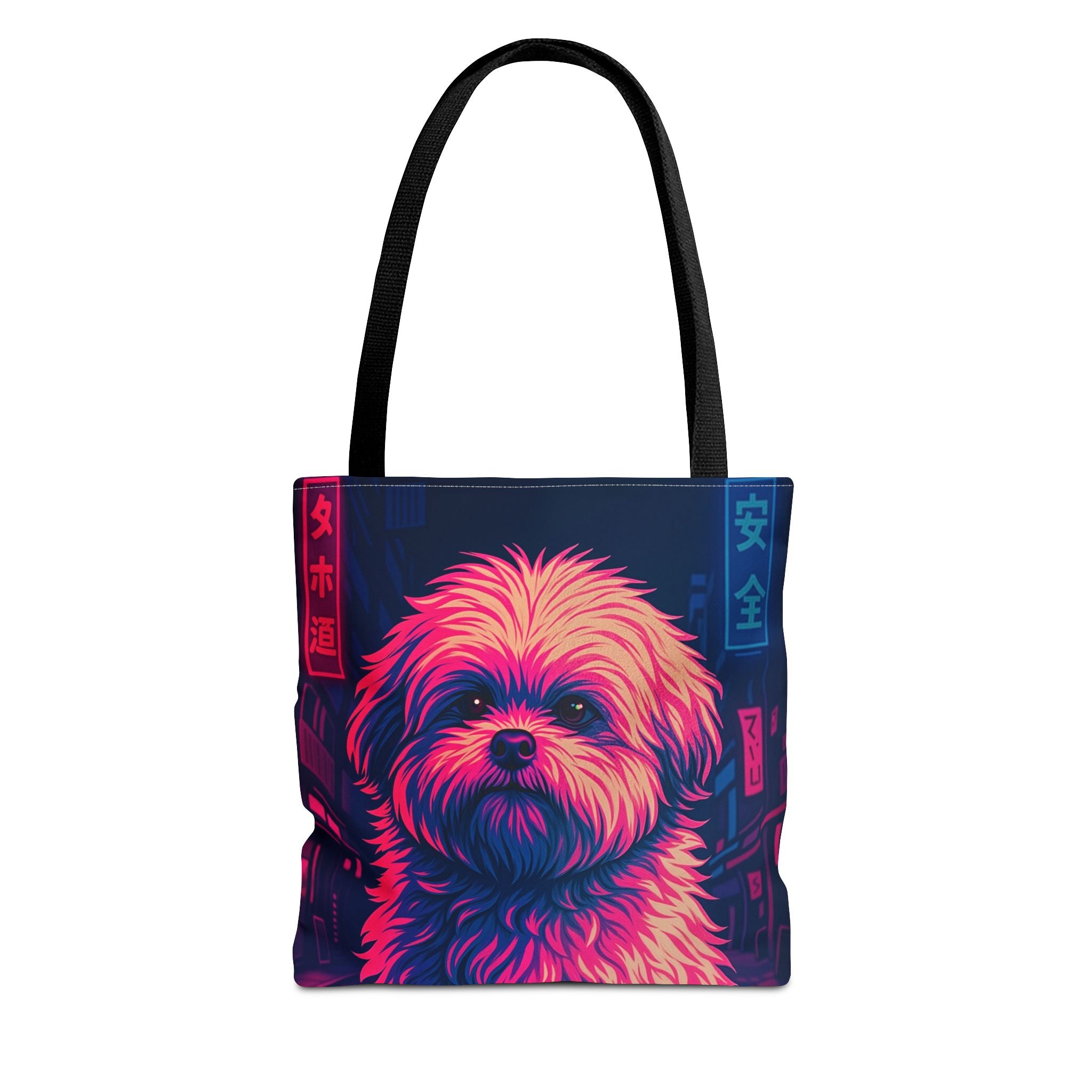 Neon Dog Art Tote Bag – Bold Color Statement Tote
